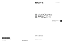 Sony STR-DA5400ES - Owners Manual 